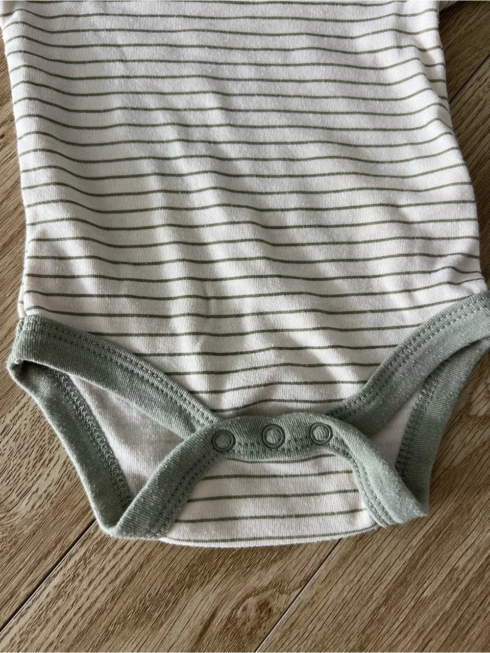 Olive Green Trim Baby One-Piece Onesie